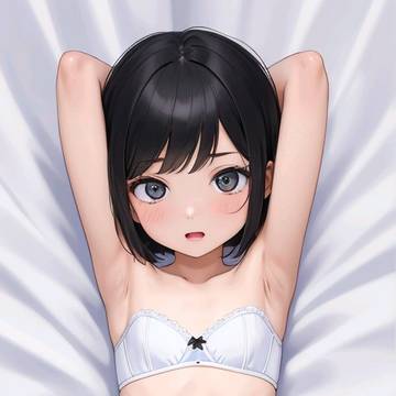 黒髪✕下着(肩紐無し)