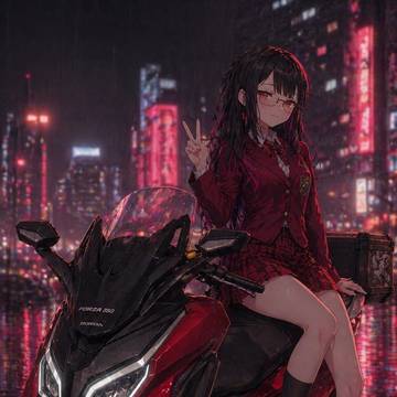 都会の雨は、赤く光る。