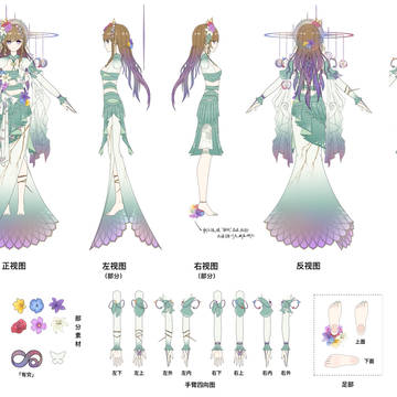 【原画三视图】辰落桁（幻想之梦）
