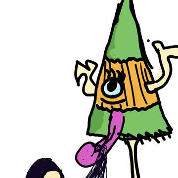 唐傘おばけ食事中