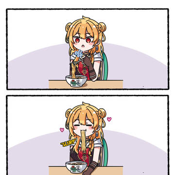 Kaela & instant noodle