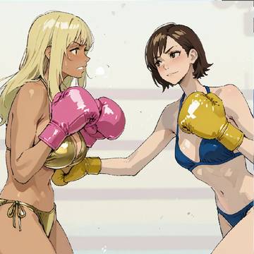 女子ボクシング　腹パンチ