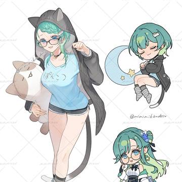 【ご依頼】さつきちゃん様　立ち絵、デフォルメイラスト
