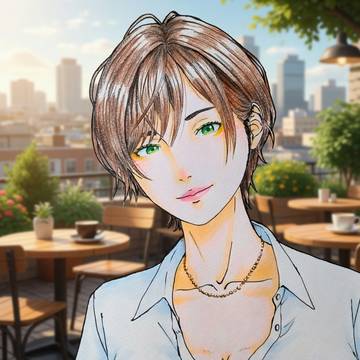カフェテラスにて