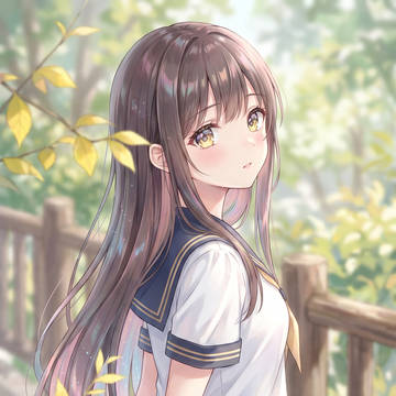 木洩日を仰ぐ横顔