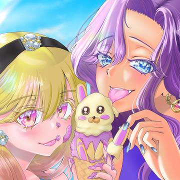 アイスを食べる女の子