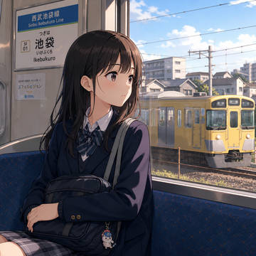 西武池袋線で帰る女子高生!