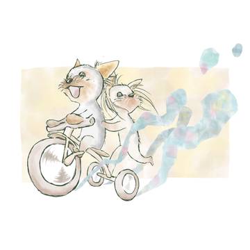 三輪車に乗って