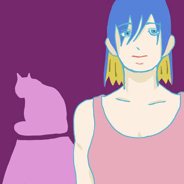 紫シルエット猫 purple silhouette cat