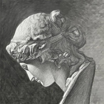 アリアスの石膏デッサン（鉛筆画）模写