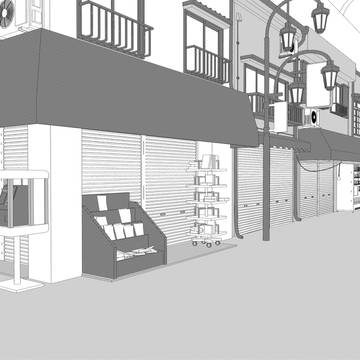 シャッター商店街3D