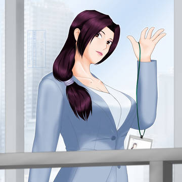 差分・社内のオフィスレディさん（ルーズサイドテール）