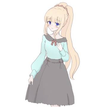 普段着ないテイストの服を着て照れてる恵ちゃん