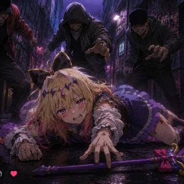 敗北配信・武器を奪われクズ市民に負けるキュアアルカナ・シャドウ