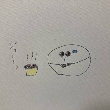 炭焼き肉を楽しむ雲子ちゃん