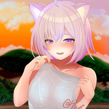 猫又おかゆ　「ぼくと、一緒に温泉入る？♡」