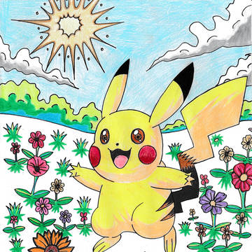 ピカチュウ⚡🌸🌼🌈☀️💛✨🐭🎨🌿