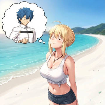 Ritsuka-Artoria summertime tftg