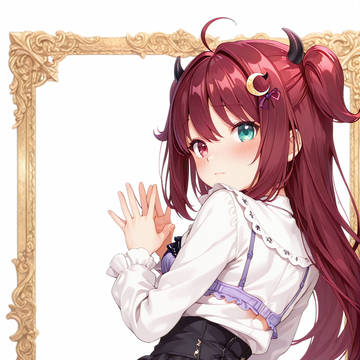 赤い悪魔と白紫のフリル
