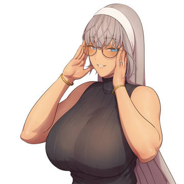 Zenobia with glasses