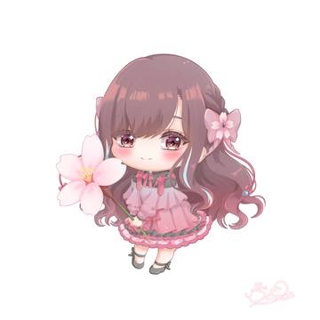 お花を持ったミニキャラちゃん①