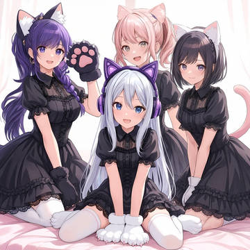 黒猫たちの、ひと休み。