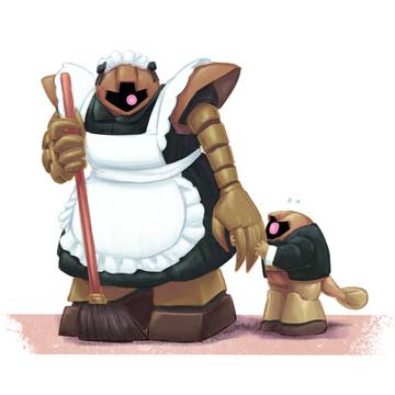 Maid/mother Gogg and child