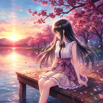 夕桜水紋幽想