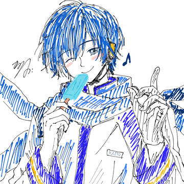アイスを食べるKAITOさん