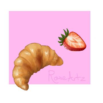 Strawberry and a croissant
