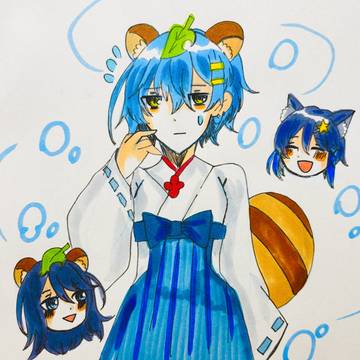 たぬき姿の夜宙