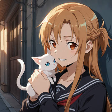 君と、子猫と、夕焼けと