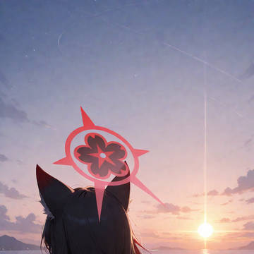 海边日落的背影