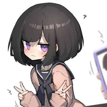 カメラを向けられたらとりあえずダブルピースしちゃうガール