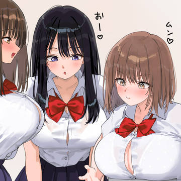 おっぱいの重さを比べ合って遊ぶ巨乳女子達