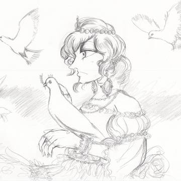 A lady who is flying doves