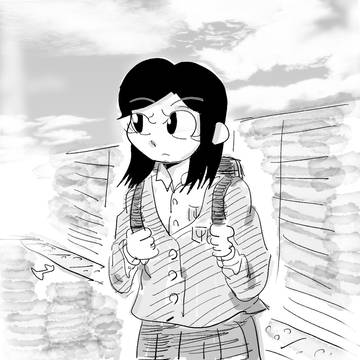 電車を待つ少女