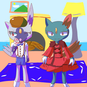 Sneasel with Victorian outfits