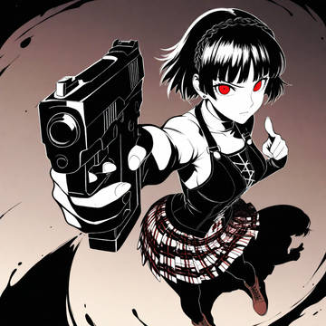 Persona5 Makoto Holding Gun