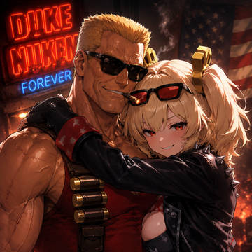 Burnice with daddy Duke Nukem