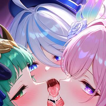 Three kiss