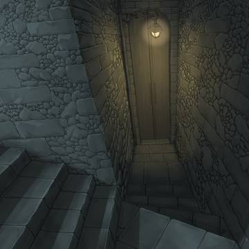 ミステリアスな夜の路地裏 背景練習