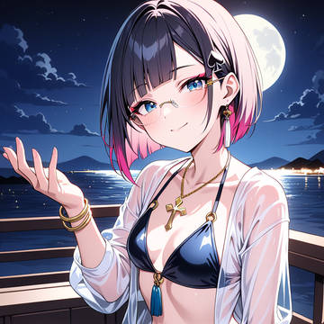 月とテラスとヒヨリさん