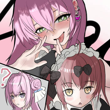 ピンク髪のメイド
