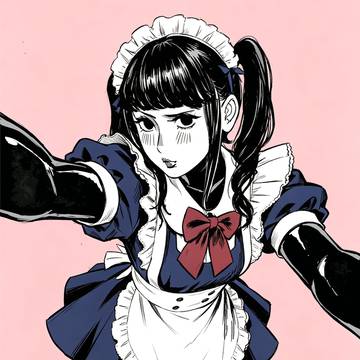 latex maid selfie