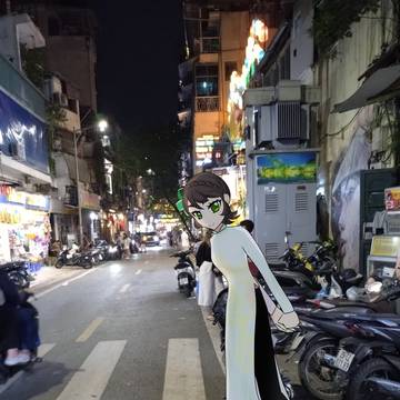 神谷しおんちゃんin夜のハノイ