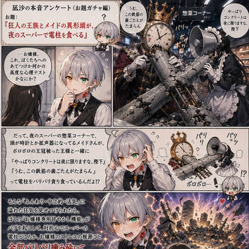 【お題ガチャ編】 夜のスーパーで狂人の王族と異形頭メイドが
