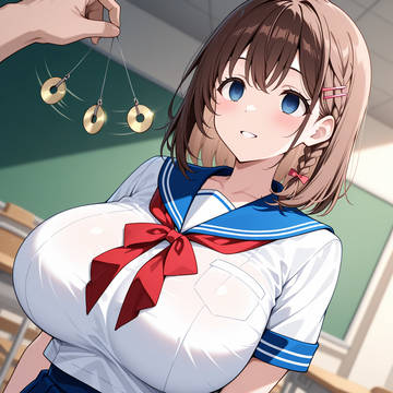 催眠にかけられる爆乳JK
