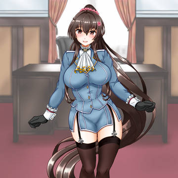 制服を高雄さんから借りて着たのですが、どうですか♡