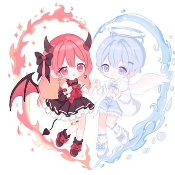 【ポケコロツインイラコン】火と水のふたご